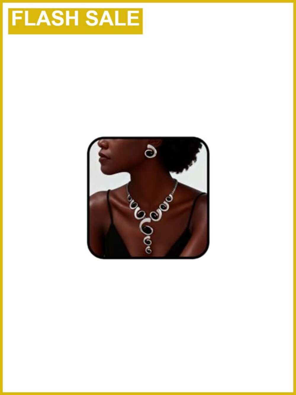 Gold Statement Jewelry Set Women Chunky Vintage Necklace Earrings